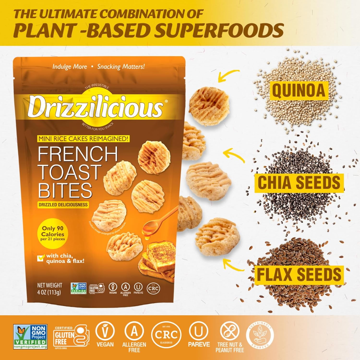 Drizzilicious French Toast Mini Rice Cake Bites, 4 oz