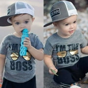Toddler Infant Child Kids Cotton Tee Boy Short Sleeve Cotton T-shirt Tops Blouse Casual Clothes Tops 1-6T