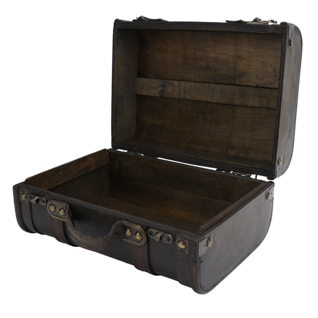 Wooden Suitcase, Firm Handle Humanized Design Retro Suitcase, For Bedroom Home Decor