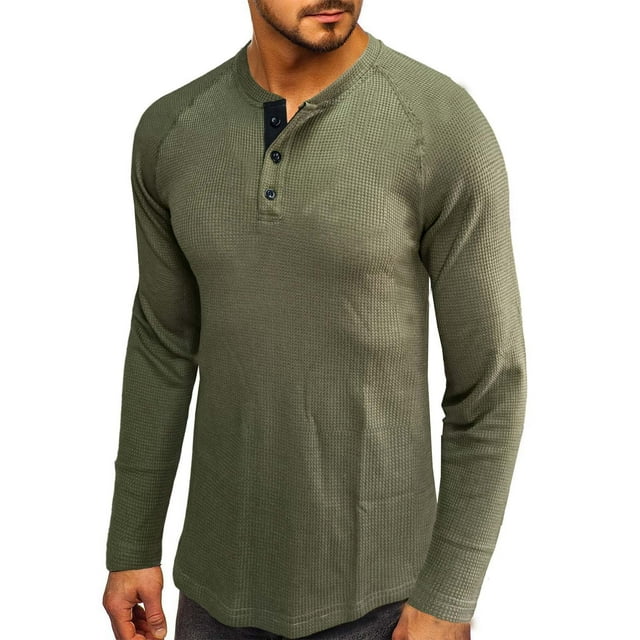 Dpityserensio T-shirt Ample à Manches Longues pour Homme Col Rond T-shirt Uni