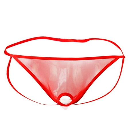 

Tangnade Plus Size Lingerie For Women Fashion Mens Open Front Mesh G String Pouch Underwear Panties T-Back Thong Bikini