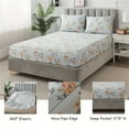 thumbnail image 3 of Lanpei Floral Vintage Bed Sheets Set 4Pcs Cal King, 100% Cotton Aesthetic Garden Style Deep Pocket Fitted Sheet Set Shabby Flower Farmhouse Bedding Set (1 Flat Sheet, 1 Fitted Sheet, 2 Pillowcases), 3 of 8