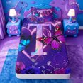 thumbnail image 3 of meiyoeat Gradient Neon Initial T Twin Sheets,Rustic Plant Floral Bedding For Girl,3 Pieces,1 Fitted Sheet and 1 Pillowcase, 3 of 6