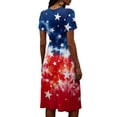thumbnail image 5 of 4th Of July Patriotic Dress Women Trendy Midi Usa Flag Dresses Summer Cocktail A-Line Swing Dress, 5 of 5