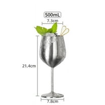 Stainless Steel Wine Glasses, 18oz Stainless Steel Wine Goblets, Unbreakable Stemmed Metal Wine Glasses for Party Office Anniversary Outdoor Parties, Picnics, and Everyday