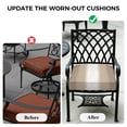 thumbnail image 5 of Outdoor Patio Cushion Covers 4 Pack Beige Ombre Patio Chair Cushion Covers with Ties and Zipper Khaki Ombre White Stripes Waterproof Outdoor Seat Cushion Covers for Patio Furniture 22"x20", 5 of 9