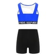 thumbnail image 2 of Doomiva 2 Pcs Athletic Swimsuits for Girls Crop Top with High Waist Shorts Gymnastics Dance Tracksuits Royal Blue 12, 2 of 5