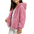 thumbnail image 4 of Lmnyox Kid's Fleece Jackets Winter Warm Solid Color Zip Up Coats Casual Hooded Jackets with Pockets, 4 of 6