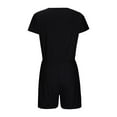 thumbnail image 5 of aidice Womens Rompers for Summer Ribbed V Neck Crisscross Short Sleeve Drop Shoulder Casual Jumpsuit, 5 of 6
