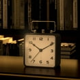 thumbnail image 5 of Small Square Alarm Clock, Vintage Analog Silent Clock with Snooze Alarms, Non Ticking Battery Operated, Light Function, Easy Setting, 5 of 6