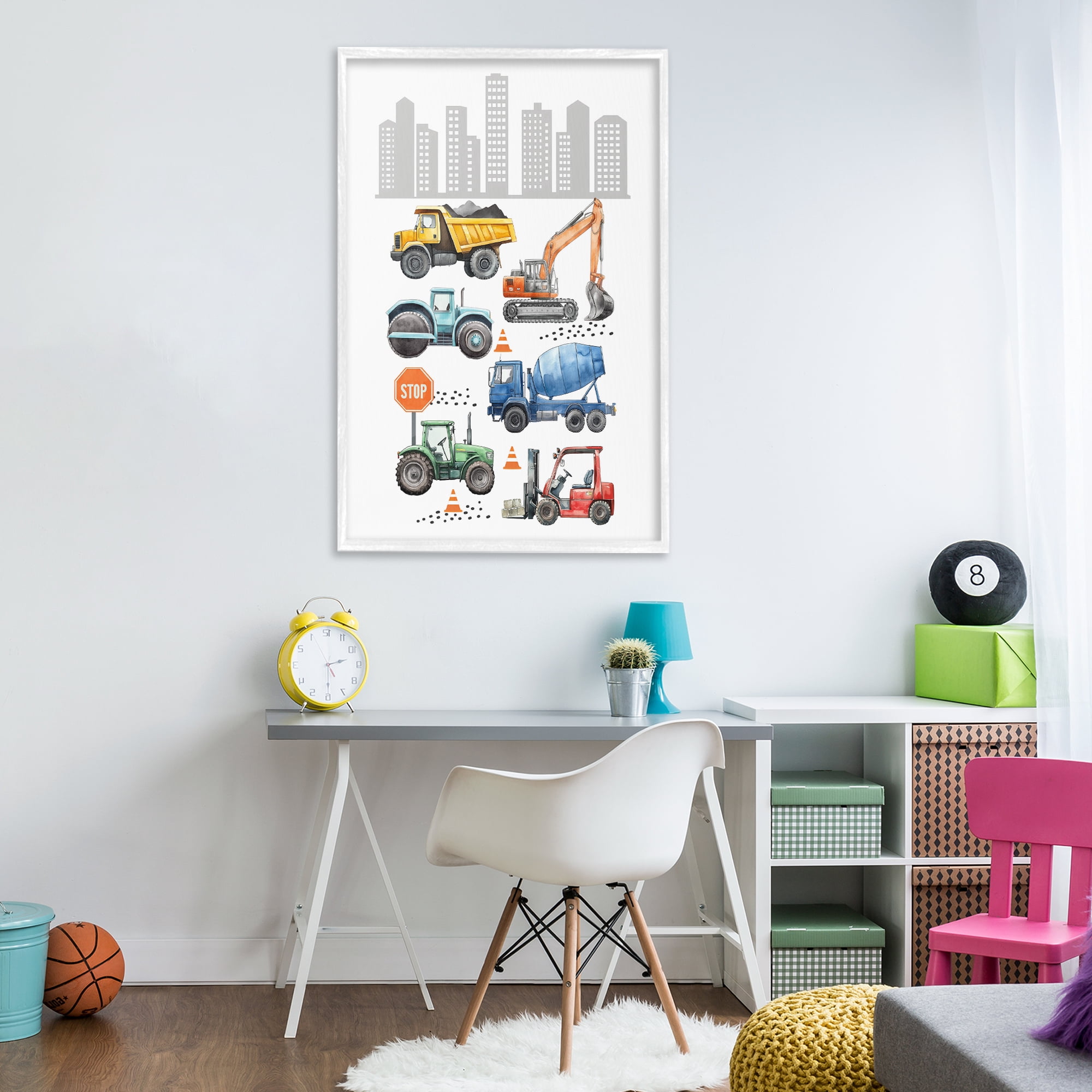 Stupell Industries City Keeps Moving White Framed Giclee Art, design by Christine Simpson Art