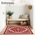 thumbnail image 3 of ODIKA 3'x5' Machine Washable Non-Slip Area Rug, Classic Entertainment Venue Inspired Damask High Traffic Rug, Red, 517959, 3 of 7