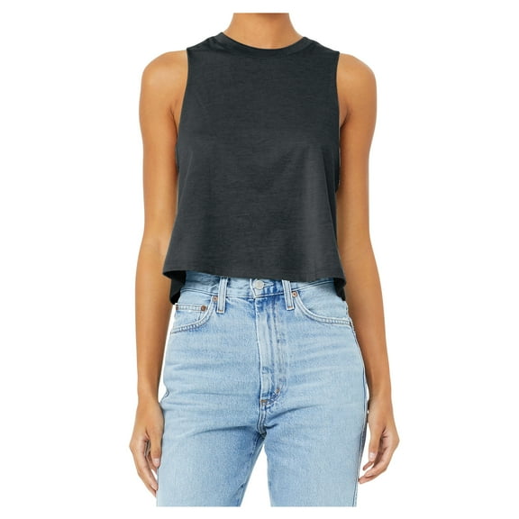 Yellow Rooster Women Racerback Female Tank Top Dark Grey Heather Small