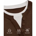 thumbnail image 2 of BTFBM Women Long Sleeve Crew Neck Sweaters Tops, 2 in1 Knitted Pullover, Deco Buttons, Oversized, Stretchy, Vacation, Business Casual Outfits, Fall Winter Trendy, 2 of 9