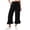 6# Black, variant on Women's Wide Leg Pants High Waist Ruffle Hem Casual Loose Cropped Trousers Pull On Solid Color Lightweight Daily Lounge Gray S