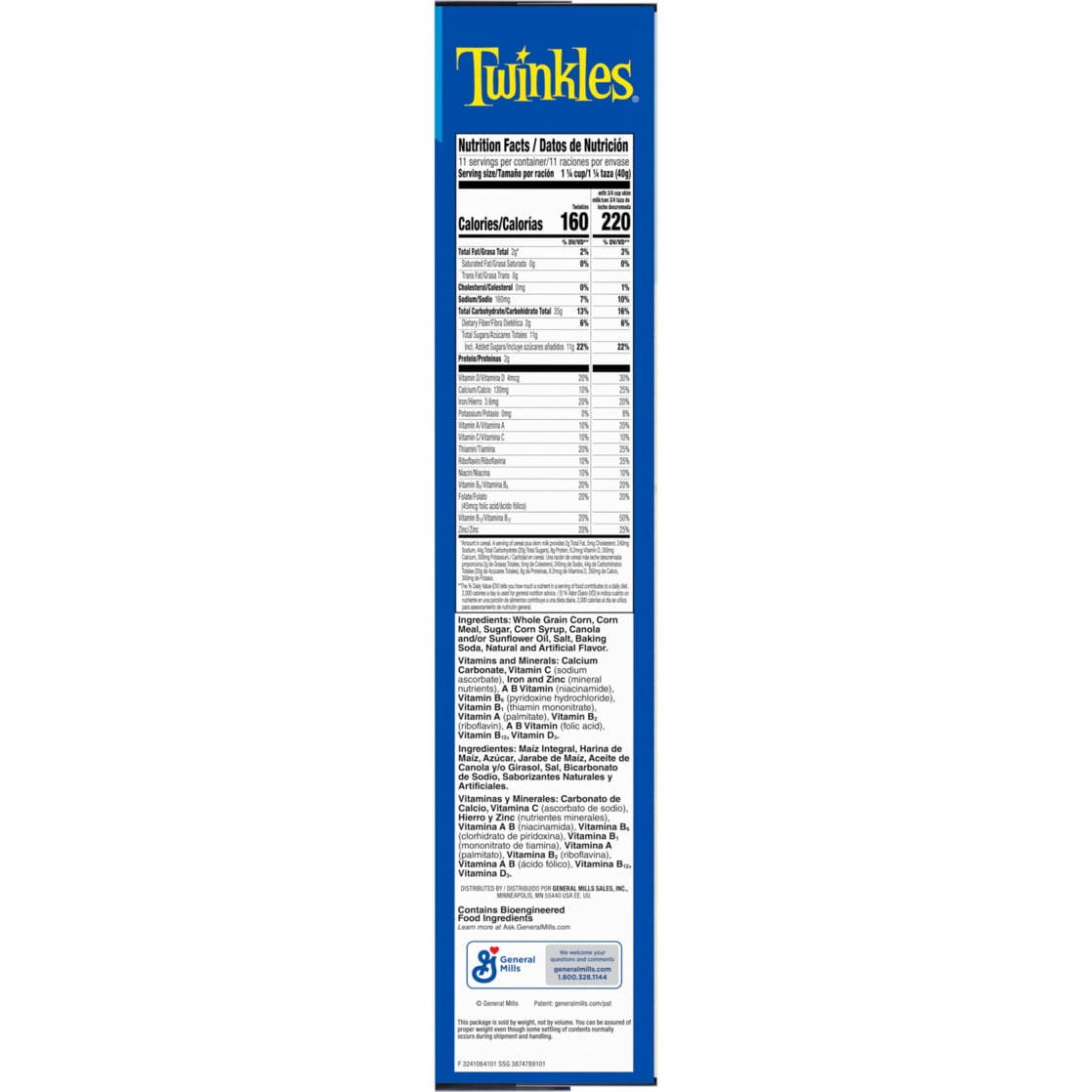 Twinkles Cereal, Star Shaped Corn Puffs, Family Size, 15.8 oz