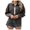 Coffee, variant on vigerkar Women's Oversized Plaid Flannel Button Down Long Sleeve Fall Winter Jacket (Black, M)