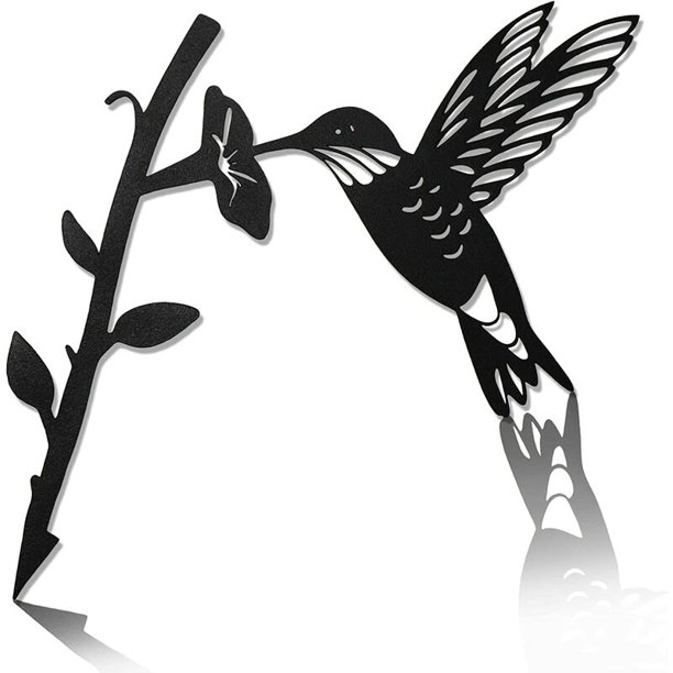 Colibrí de metal para decoración de jardín al aire libre, colibrí de silueta de jardín, escultura de árbol, decoración de árbol de patio de jardín, manualidades de pájaros, presente un regalo, Guazhuni Kuyhfg Bienvenido a Kuyhfg