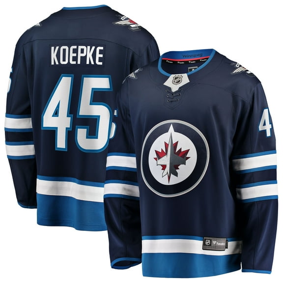 Men's Fanatics Cole Koepke Navy Winnipeg Jets Home Breakaway Jersey