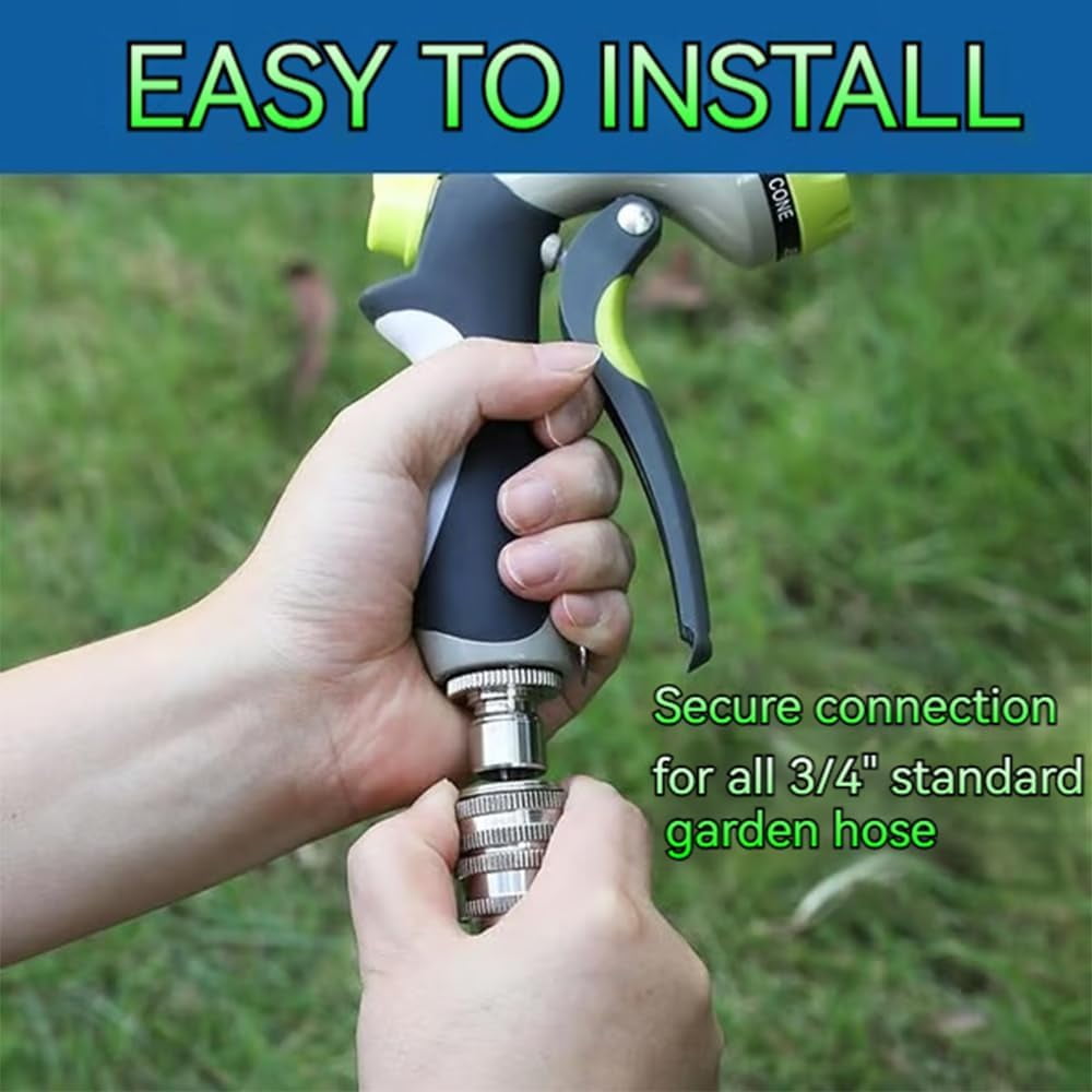 HRTGFD-2026 New Stainless Steel Garden Hose Quick Connect Fittings Set, 3/4 Inch GHT Water Hose Quick Connect Fittings, Heavy Duty Quick Release Connector For Hoses And Sprayers (2*Pcs)