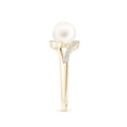 thumbnail image 3 of ANGARA Freshwater Cultured Pearl Ring with Bypass Shank in 14K Yellow Gold for Women | June Birthstone, Birthday, Anniversary, Jewelry Gift for Women | Pearl Ring, 3 of 9