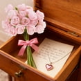 thumbnail image 6 of Valentine Decor Pink Rose Bouquet 27 Bouquets of Solid Roses Artificial Rose Bouquet Romantic Home Centerpiece Valentine's Day Gift, 6 of 6