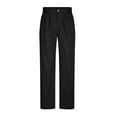 thumbnail image 4 of YDDIAN Cotton Linen Pants for Men Pleated Front Trouser Straight Leg Suit Trousers Solid Color Office Trouser Linen Pant Black XL, 4 of 6
