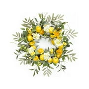 Melrose Modern Home Decorative Lemon/Floral Wreath 22" D Foam/Plastic