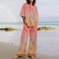 thumbnail image 4 of Hauts à Manches Courtes pour Femmes Costume d'Été Mode Short Imprimé Pantalons Colorés Costume Décontracté Deux Pièces Hauts à Manches Courtes pour Femmes Hauts d'Été pour Femmes avec Manches, 4 of 6