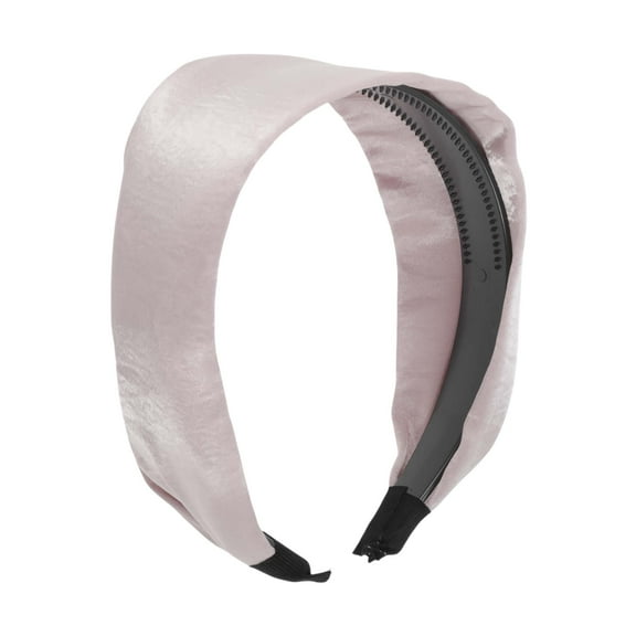 Unique Bargains 1 Pc Headband Satin Solid Color Wide Hair Accessories Pink