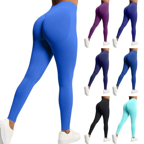 Admvng Leggings for Women Seamless Solid High Waist Hip Lift Yoga Outwear Leggings, Size XS-2XL
