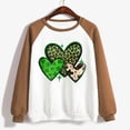 thumbnail image 4 of St. Patrick's Day Shirts for Women Crew Neck Casual Long Sleeve Patchwork Funny Printed Pullover Tops Sweatshirts(Khaki,XXL), 4 of 5