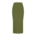 thumbnail image 3 of Maxi Dresses LEBONYARD High-waisted Skirt for Women,Fall Fashion Women Casual Comfortable Wrap Buttocks Mid-Calf Skirt Army Green XXL, 3 of 5