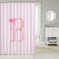 thumbnail image 2 of Manfei Pink Letter Print B Shower Curtain 72Wx72L,Pink Cute Bowknot Bathroom Curtain, 2 of 5