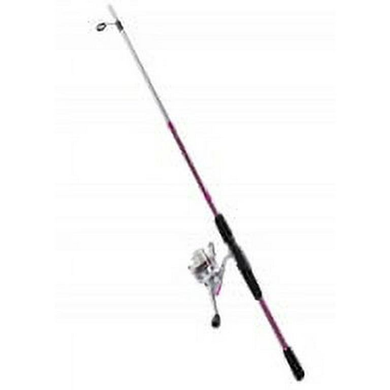 Black and Pink 6 ft. 6 in. Fiberglass Fishing Rod and Reel Combo