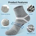 thumbnail image 5 of Hehanda 4 Pairs of Outdoor Professional Sports Socks Mid-Calf Sweat Absorbent Anti-Odor Cotton Socks, 5 of 7