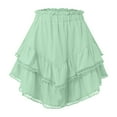 thumbnail image 3 of vigerkar Women's High Waist Ruffle Mini Skirt Lace Trim Flowy Boho Skorts for Women Flared Tiered Golf Tennis Athletic Skirts Light Green, S, 3 of 3