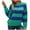 Green, variant on Fesfesfes Women's Round- Neck Stripe Splicing Recreational Pullover Knitting Sweater Long Sleeve Tops Clothes Sale