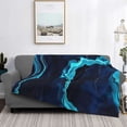 thumbnail image 2 of Uemuo Blue Marble And Gold Printed Throw Blanket for Couch, Fluffy Fuzzy Blankets for Bed, Sofa, Cozy Flannel Faux Fur Blanket-60"x50", 2 of 6