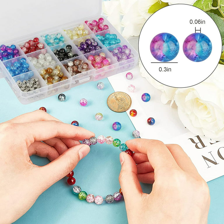 VILLCASE 1 Box Crafting Beads DIY Bracelet Beads Bulk Beads Assorted Beads  for Jewelry Making Crackle Beads DIY Accessories Beads for Crafts Craft