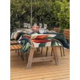 thumbnail image 4 of 52x70 Inch Outdoor Tablecloth with Umbrella Hole Zipper Rectangle Summer Flowers Leaves Rectangular Tablecloths Outside Waterproof Tropical Plant Botanical Country Patio Table Cover for Picnic Party, 4 of 8