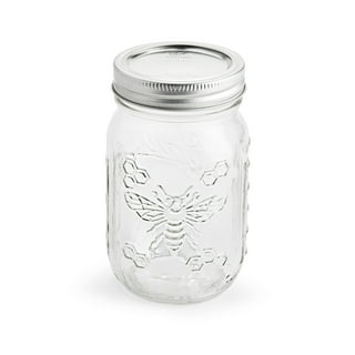 Mason & Fable Ribbed Glass Canister or Jar with Airtight Wood Lid- Fluted  Storage Jar for Cookies, Pasta or Sugar -Ideal for Kitchen, Pantry, Bar or