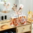 thumbnail image 3 of Yayeee 4 Pack Qtip Holder Bathroom Cotton Swab Canister with Lid Clear Dispenser Set, Leaves Pattern, 3 of 6