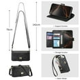 thumbnail image 3 of Allytechgroup Wallet Case for iPhone 13 Pro Max, Stylish Floral Zipper Pocket Multiple Cards Slots Hand Strap Crossbody Lanyard Flip Cover Stand Phone Case for Apple iPhone 13 Pro Max,Black, 3 of 15