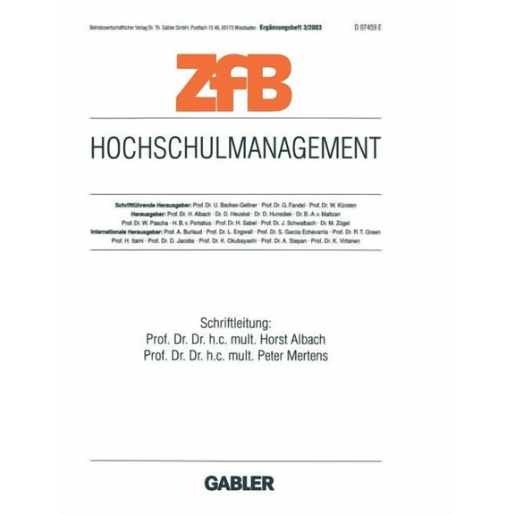 Zfb Special Issue Hochschulmanagement, Book 0, (Paperback)