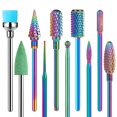thumbnail image 1 of Juego de brocas para manicura, 10 Uds., acero de tungsteno, brocas para uñas DIY, herramienta artística para uñas, 1 of 8