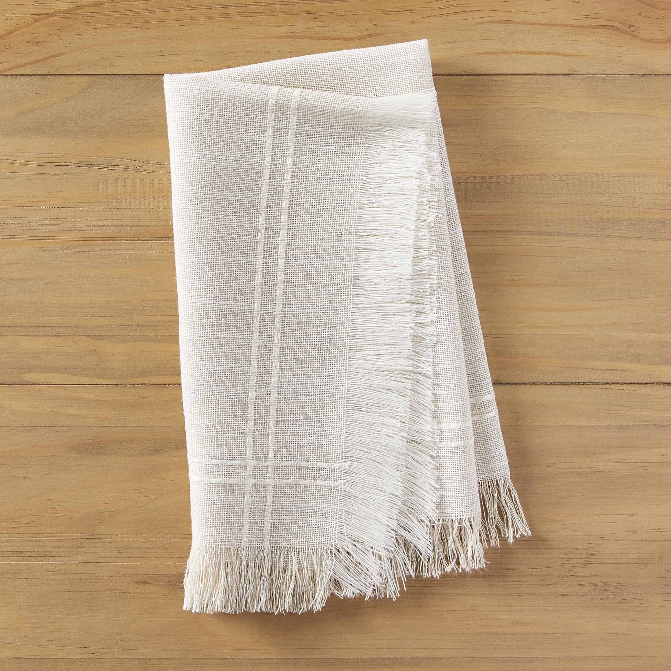 (2 pack) Better Homes & Gardens BG FRINGE 4PK NP - 20 x 20 - Beige - 57% Polyester/43% Cotton