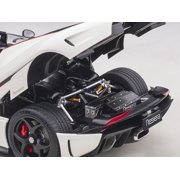 Koenigsegg Regera White with Black Carbon and Red Stripes 1/18 Model Car by Autoart