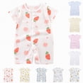 thumbnail image 4 of kpoplk Toddler Baby Boy Girls Romper Farm Clothes Western Farm Animals Chicken/Cow Print Pure Cotton Newborn Jumpsuit Size 6-12 Months,Pink, 4 of 4