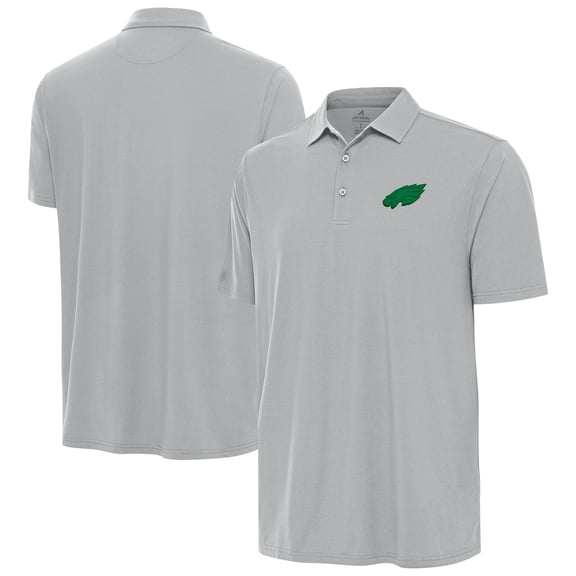 Men's Antigua  Gray Philadelphia Eagles St. Patrick's Day Era Polo